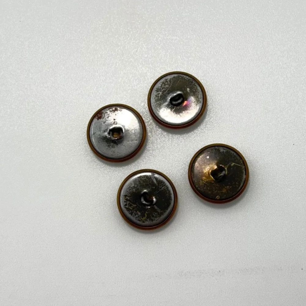 Vintage Heraldic Lion Crest Metal Blazer Buttons Brass Gold Tone Set of 4
